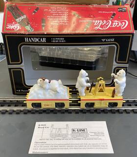 K2625-02 Coca-cola K262502 O Gauge K-line Polar Bear Motorized Hand Car And Trailer C8
