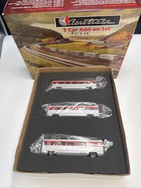 0001-008756 Con-cor Con-for Ho Aero Train Rock Island Add-on Set 3 Cars