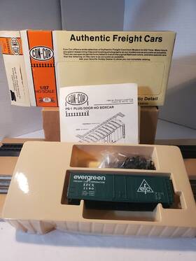 0001-009455 Con-cor Vintage Ho 40ft Ps1 Boxcar Kit Evergreen Freight Car Corp Nos 009455 Efcx