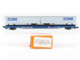 0001-01206b Con-cor N Scale Csx C&o Railroad 90ft Piggyback Flatcar #81375