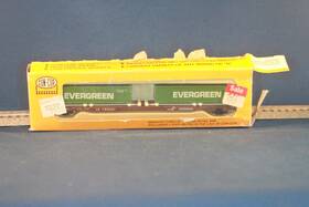 Con-cor 0001-01207c Jp N-scale Con-cor 90ft Piggyback Flatcar Conrail With Evergreen Containers