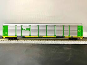 0001-603004 Con-cor N Scale 89ft Tri Level Auto Rack Burlington Northern #961532 Mt Couplers