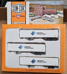0004-006106 Con-cor N Scale - 3-packs Box And Container Trailers Various Companies