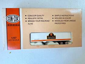 0004-008105 Con-cor #008105 Ho Scale 40ft Piggyback Box Trailer-southern Pacific Set Of 3- Ec