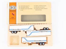 0004-008111 Con-cor Ho Scale Boston And Maine 40ft Box Trailer 3-pack