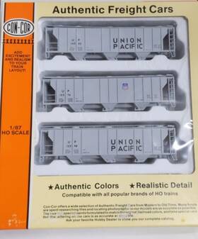 01-950102 Con-cor Ho Union Pacific Ps-23 Covered Hopper Car Kits Set Of 3 Nib