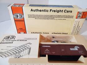 136391 Con-cor 09456 Ho Scale 40ft Plug Dr Boxcar Conrail Brown Nos
