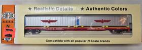 1-01207a Con-cor N Scale 90ft Piggyback Flatcar And 2 Sea Containers Trailertrain 01207a