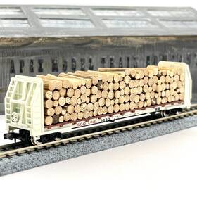 1221b Con-cor Soo Line Bulkhead Flat Car With Custom Log Load 5053 N Scale 1221b Con-cor Soo Line Bulkhead Flat Car With Custom Log Load 5053 N Scale
