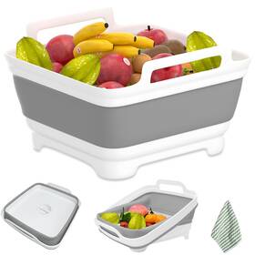 Jn0001 Cqhvkq 2.4 Gal 9l Collapsible Dish Basin Kitchen Sink With Drain Laundr