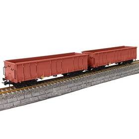 C8742wr-2 Evemodel 2pcs Ho Scale High-side Gondola Car 1 87 Railway Wagons Brown