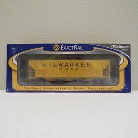 80151-16 Exactrail Ho Milwaukee Road #98506 Yellow 4427 3-bay Covered Hopper