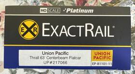 Ep-81101-11 Exactrail Union Pacific Thrall 63 Centerbeam Flatcar #217066 New