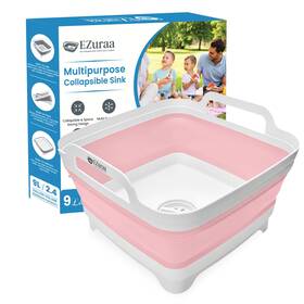 Ezuraa 199284729742 2.4 Gal 9l Pink Collapsible Dish Basin Portable Sink Or Pan For Kitche Ezuraa 199284729742 2.4 Gal 9l Pink Collapsible Dish Basin Portable Sink Or Pan For Kitche