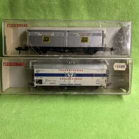 5340 Fleischmann 5235 Ollierv And H0 Lot Of 2 Containerwagen Original Box