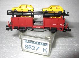 8827k Fleischmann N Piccolo Db Double Deck Car Transporter And Bundespost Vw Golfs
