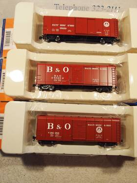 40ft.box Fox Valley Models 30344 Baltimore And Ohio Wagon-top Cars Lot 74 3 Differant