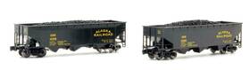 4008-1 Full Throttle Z Scale Gauge Wdw Alaska Railroad 40ft Hopper 2 Car Set #1