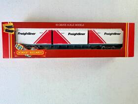 R.035 Hornby #r 035 Oo Gauge Freightliner Wagon With 3 Containers Box- Ec