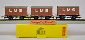 R6836 Hornby Oo Ga Lms London Midland And Scottish 8-ton Bauxite Box Van 3-pack
