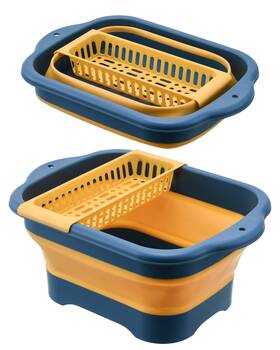Husayn Costume 717012489043 Collapsible Wash Basin With Drain Plug - 2.9 Gallon 11l Foldable Camping Sink