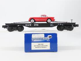 Idm-7001 Industrial Rail O Gauge 3-rail Idm 7001 N&w Norfolk And Western Flatcar With Car