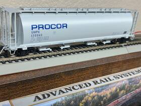 Intermountain 45114 Procor - Blue Letters Cylindrical Covered 4 Bay Hopper Car Etched Ho Scale New