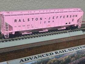 45340 Intermountain Ralston-jefferson Iowa Pink Rib Side Leased 4750cu 3 Bay Hopper Car Ho Scale New