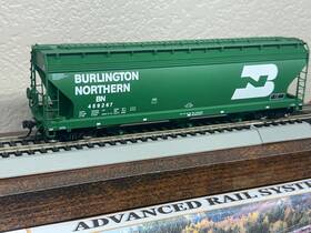 47001 Intermountain Burlington Northern Inch Bn Acf Cylindrical Covered 3-bay Hopper Car Ho Scale New