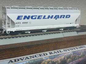 47061 Intermountain Engelhard Blue Acf Cylindrical 4650 Cu Covered 3-bay Hopper Car- Ho Scale New