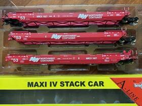 47363 Intermountain Northwest Container 53 Ft Gunderson 3 Car Maxi Iv Well Double Stack Ho Scale New