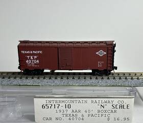 65717-10 Intermountain N Scale #65717-10 Texas And Pacific 1937 Aar 40ft Box Car #t&p 40704