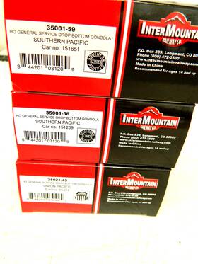 35001-56 Intermountain Railway Co. Ho Lot Of 3 Irc Drop Bottom Gondolas 2 Sp 1 Up Brand New Last Run Rtr