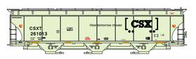 67261 Intermountain Railway Co. N Scale Csx Trinity 5161 Cu Ft Covered Hopper