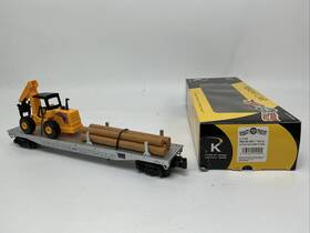 6-21240 K-line 023922212405 O Gauge Ringling Bros Flatcar With Frontend Loader And Poles Rbbx #72