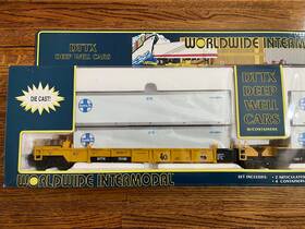 K77514 K-line 040369651277 O Gauge Dttx Worldwide Intermodal 2 Pack With Containers Santa Fe
