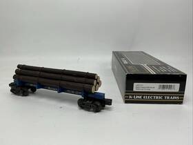 K663-1011 K-line 040369951438 O Gauge Alaska Classic Diecast Skeleton Log Car With Logs #1011
