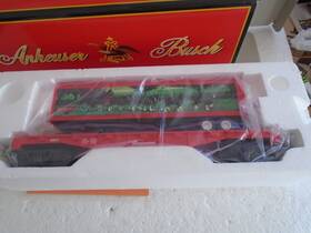 30-76242 K-line O Gauge Anheuser-busc Flatcar With Budweiser Clyesdale Trailer
