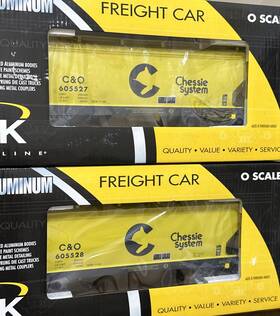 6242-1251 K-line 6242-1252 Chesapeake And Ohio C&o Extruded Aluminum Hopper 2-pack Lionel