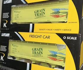 6243-80124 K-line 6243-80123 Wa State Dot Grain Car Aluminum 3 Bay Center Flow Hopper 2pack