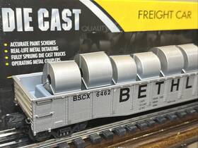 652-8012 K-line Lionel Bethlehem Steel Die Cast Gondola With Coil Load 6462 O-scale