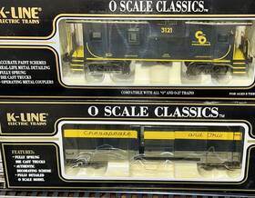 761-1251 K-line Chesapeake And Ohio O-scale Extended Caboose With Express Box Car Set 3121 223