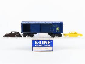 3-rail K-line K-5710 O/o27 Gauge #k-5710 B&o Baltimore And Ohio Auto Box Car With 2 Cars