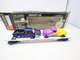 K-69004 K-line #k-69004 Used O Great American Trucks Flat Car With Diecast Pickup