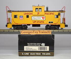 K613-2111 K-line O #25496 Up Union Pacific Extended Vision Caboose Smoke/lites