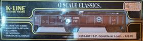 K652-2031 K-line Southern Pacific Electric Trains Die Cast Gondola Fully Sprung