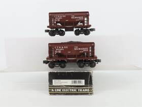 K671-1371a K-line O Gauge 3-rail Cth&se Milw Milwaukee Road Ore Car 2-pack