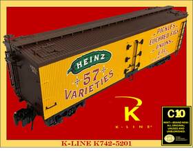 K742-5201 K-line O Heinz 57 Billboard Woodside Reefer New C10 With Accessories Oem