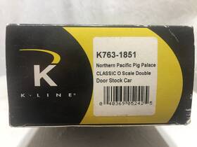 K763-1851 K Line O Scale Cc Northern Pacific Pig Palace Double Door Stock Car