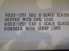 K623-1251 K652-1251 Chesapeake Ohio Hopper Gondola Set Free Ship